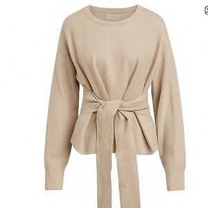 Modern Citizen Beige Tie-Front Sweater